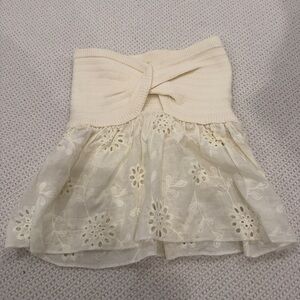 Cream Lace-Tiered Women's Skirt
